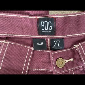 Maroon high waisted BDG joggers